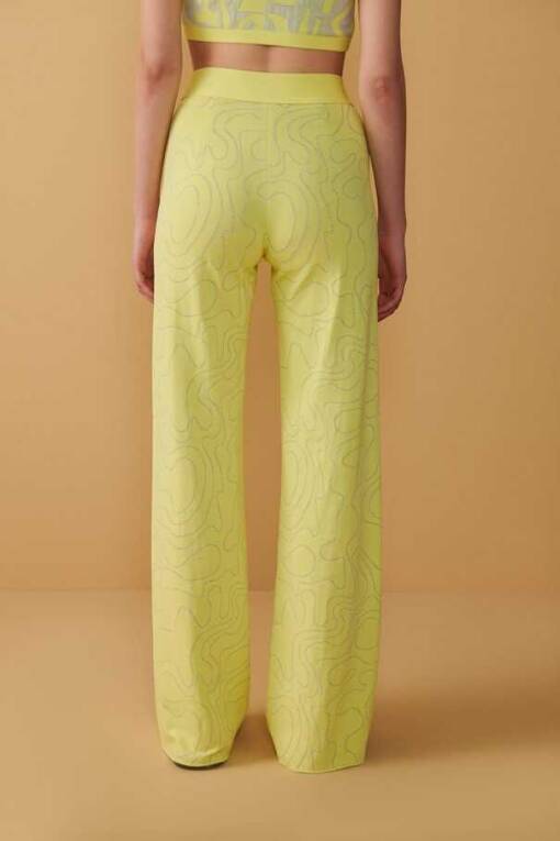 Zigzag Patterned Yellow Knitwear Pants - 3