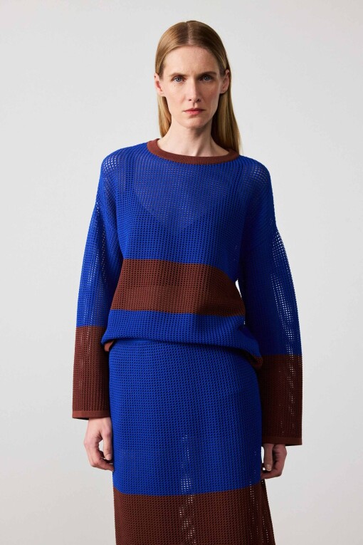 Royal Blue Mercerized Oversized Women’s Sweater 