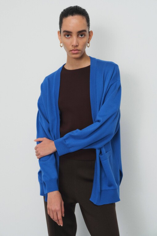Saxe Blue Cardigan with Pockets 