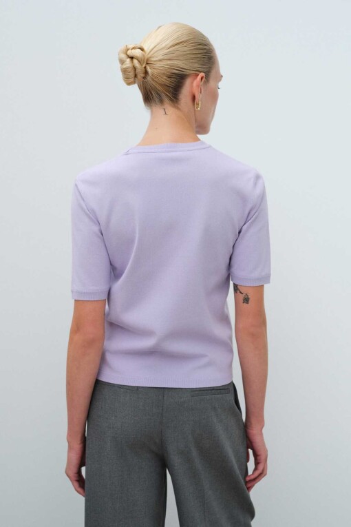 Short Sleeve Lilac Sweater - 2