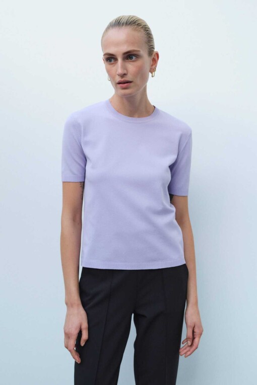 Short Sleeve Lilac Sweater - 3