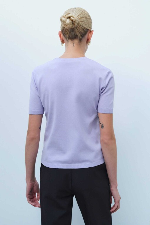 Short Sleeve Lilac Sweater - 4