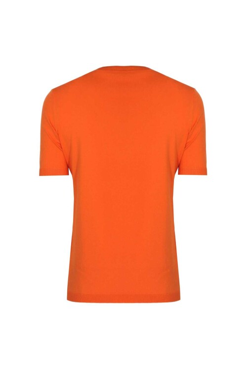 Short Sleeve Orange Sweater - 4