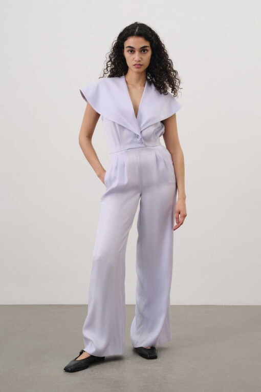 Sleeveless Jumpsuit in Lilac - 2