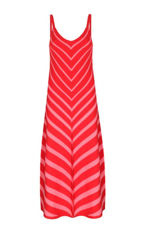 Stripes Print Dress in Red - 4