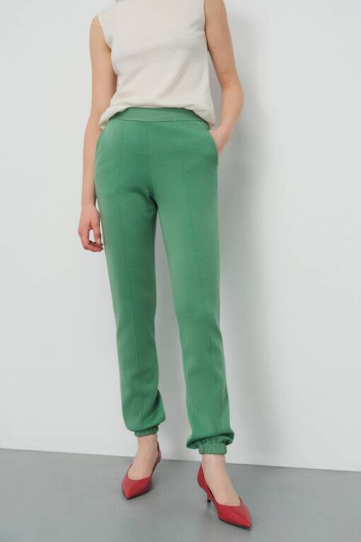 Lastik Paça Yeşil Pantolon - 2