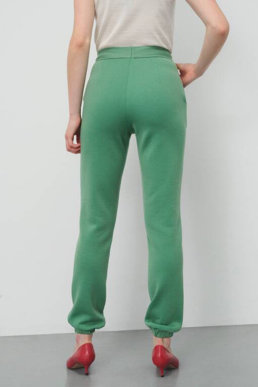 Lastik Paça Yeşil Pantolon - 3