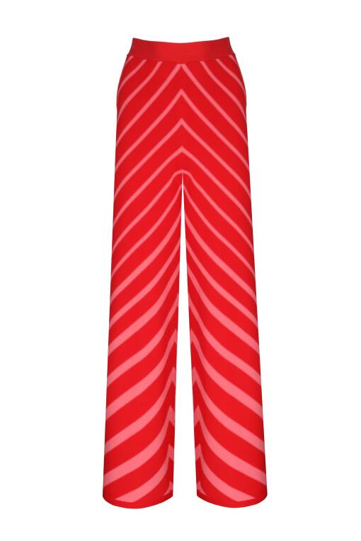 Kırmızı Triko Pantolon - 3