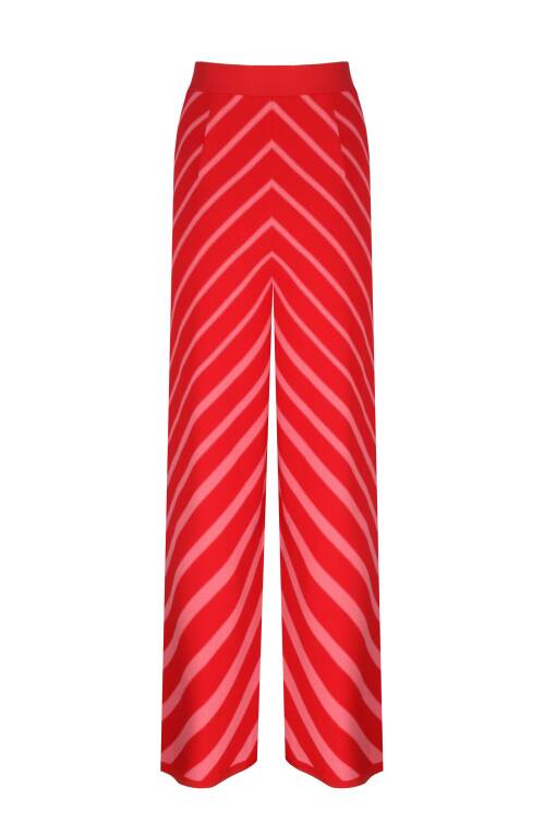 Kırmızı Triko Pantolon - 4