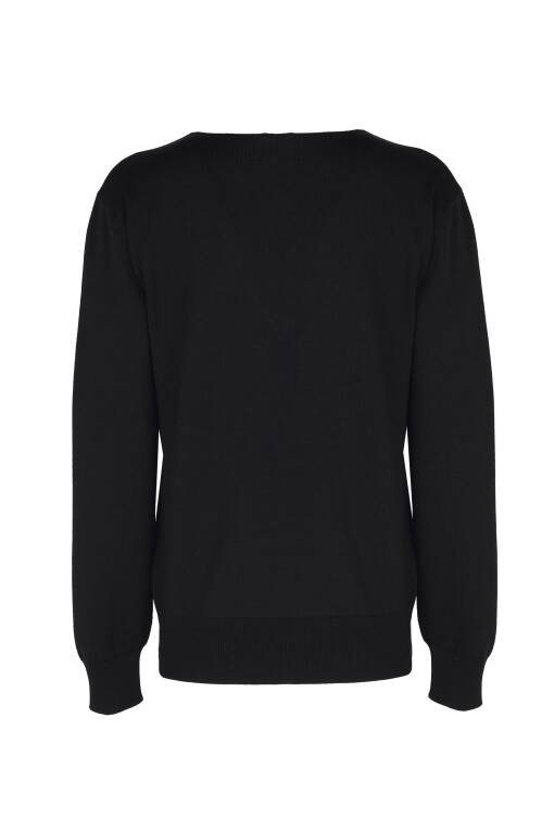 V-Neck Black Sweater - 5